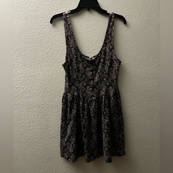 Free People Ponte de Roma Brown Paisley Floral Skater Dress S - Picture 7 of 13